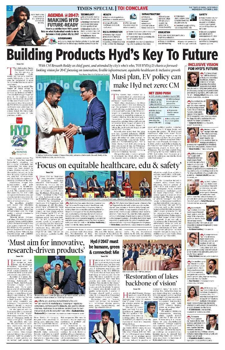 TOI special page: Building products, Hyderabad's key to future